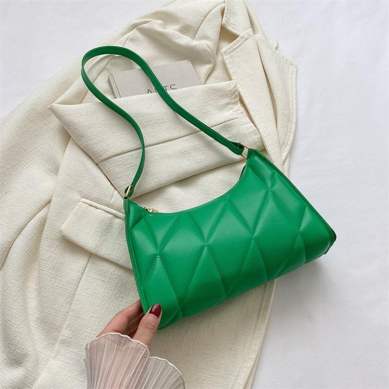 

Black White Khaki Blue Green Pu Square Shoulder Bag Women Chic 2023 Summer Travel Bag зелений