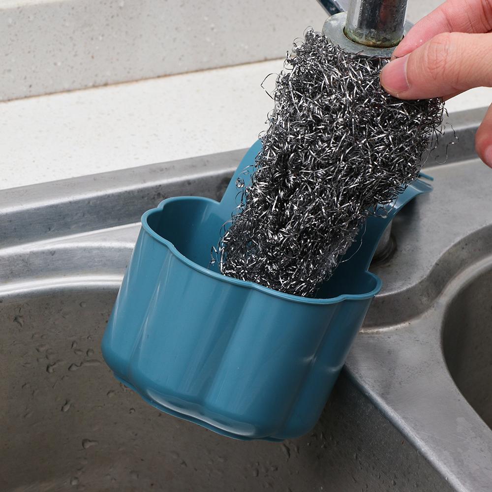 Strainer Faucet Organizer Sink Sponge Holder Storage Basket Soap Drain Rack Hanging Storage Basket