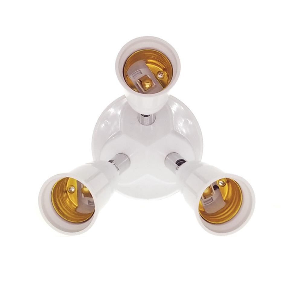 3 in 1 E27 Light Bulb Socket Adapter 85-265V E27 Splitter Socket Adapter  Home Office Lighting