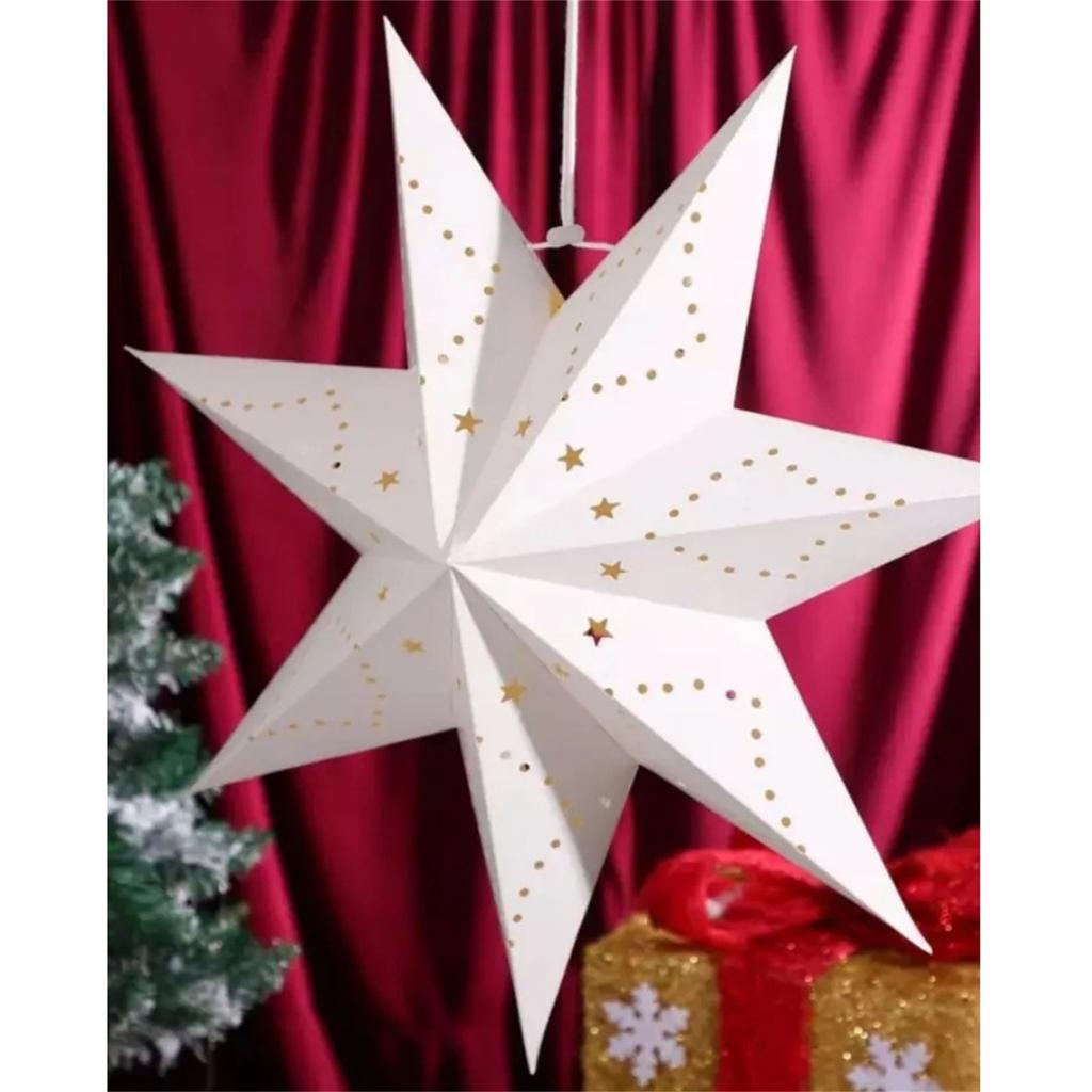 7 Pointed Star Paper Snowflake Ceiling Hanging Star For Wedding Birthday Xmas Party Home Decoration