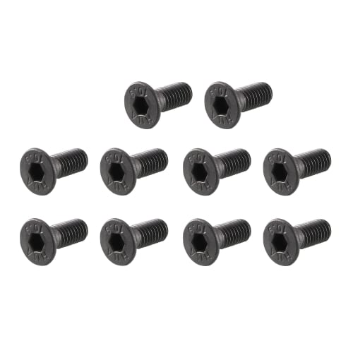 uxcell Hex Socket Head Bolts, Flat Head Bolts, 10.9 Carbon Steel, Machine Screws, M3*8mm, Pack of 50