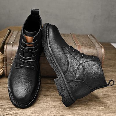 Klasyczna Marka Męskie Buty za Kostkę Retro Codzienne Krótkie Buty Męskie Buty Robocze Outdoorowe Buty Motocyklowe Spersonalizowane Skórzane Buty