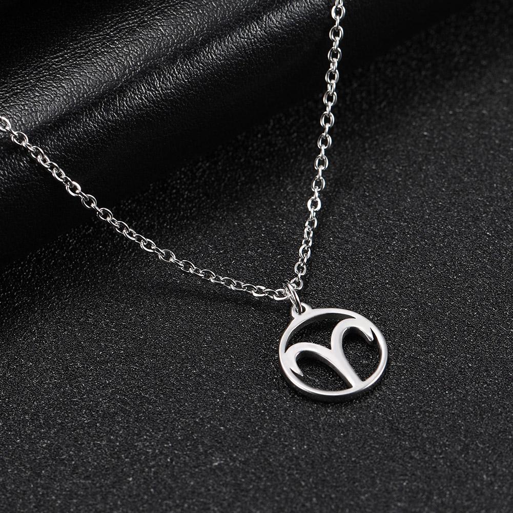 Cazador Zodiac Pendant Necklace for Women 12 Constellation Aries Pisces Gemini Chocher Stainless Steel Jewelry Gold Color Gifts