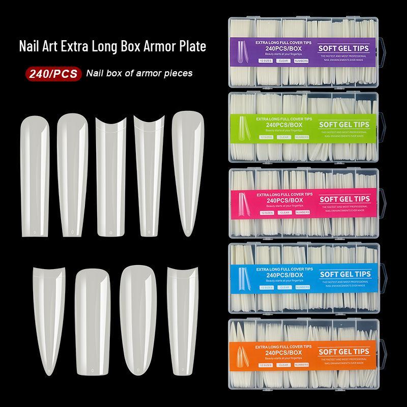 XXXL Denim Water Pipe Nail Art Set - 240 Transparent Ballet Nail Stickers