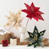 New 32CM Artificial Poinsettia Flower Sequins Sparkling Christmas Glitter Flower Glitter DIY Christmas Flower Home Decoration