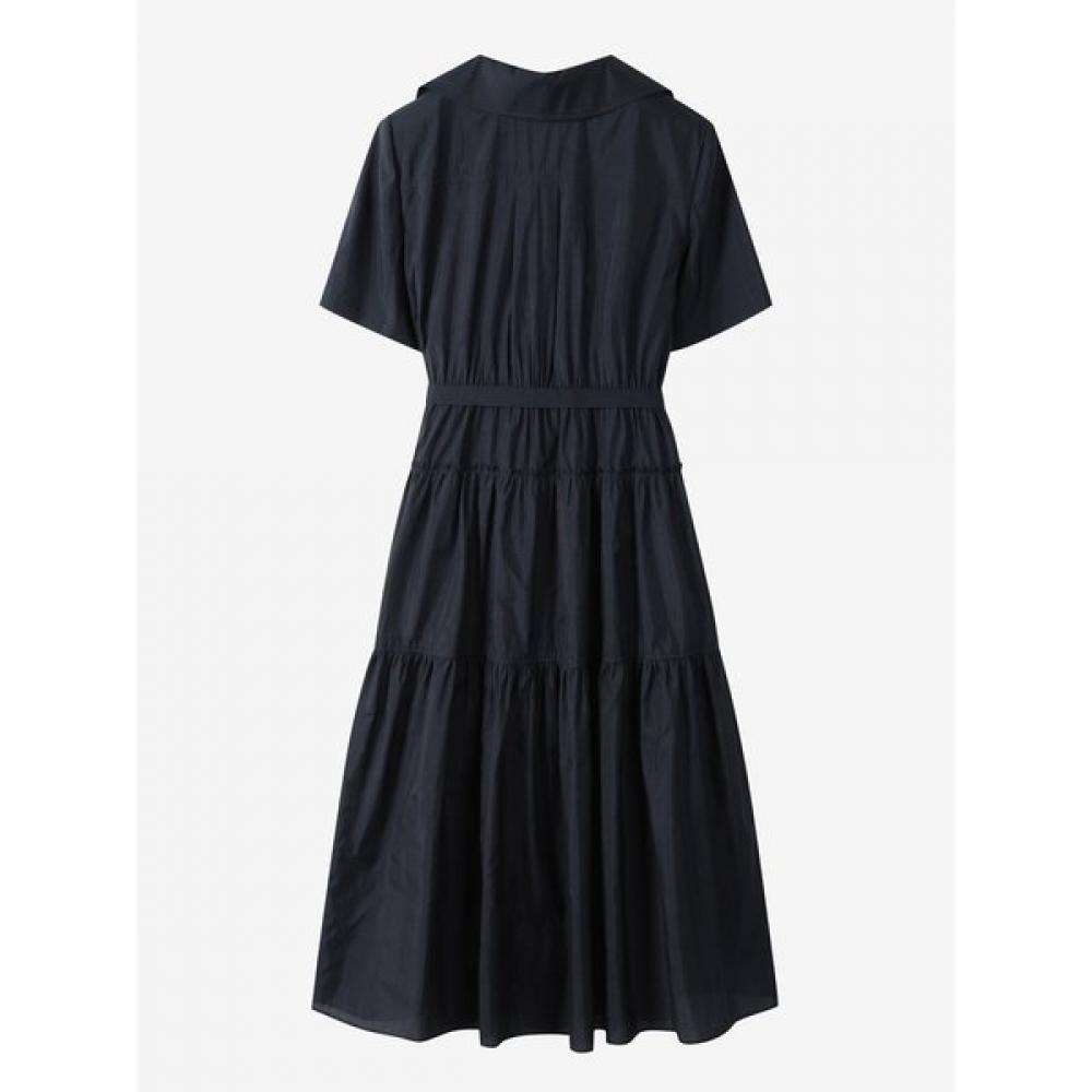 Cc Collect Open Collar Shirring Flare Dress C252mse133