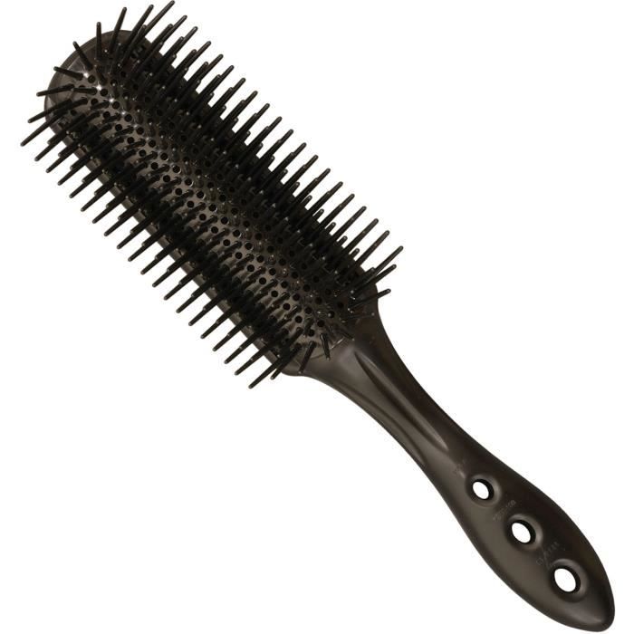 Brosse Ionique - T09 - Noir - Antistatique - Antibacteriel - Manche Agréable