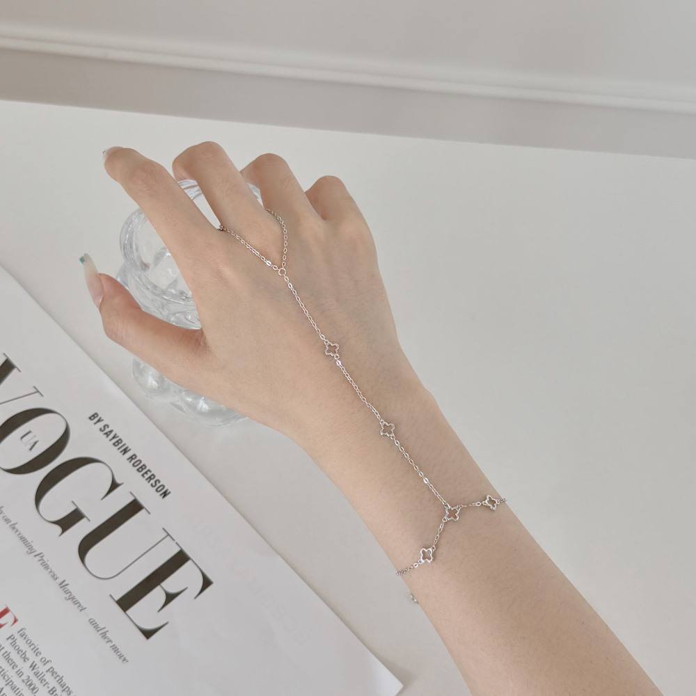 Bracelet de doigt en métal argenté style européen et américain pour femme, 1 pièce - bracelet simple et élégant, adapté au quotidien