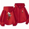 Zip-up hooded sweatshirt for boys and girls—a trendy,thickened jacket for autumn and winter,perfect for outdoor play,featuring Sans and Papyrus prints