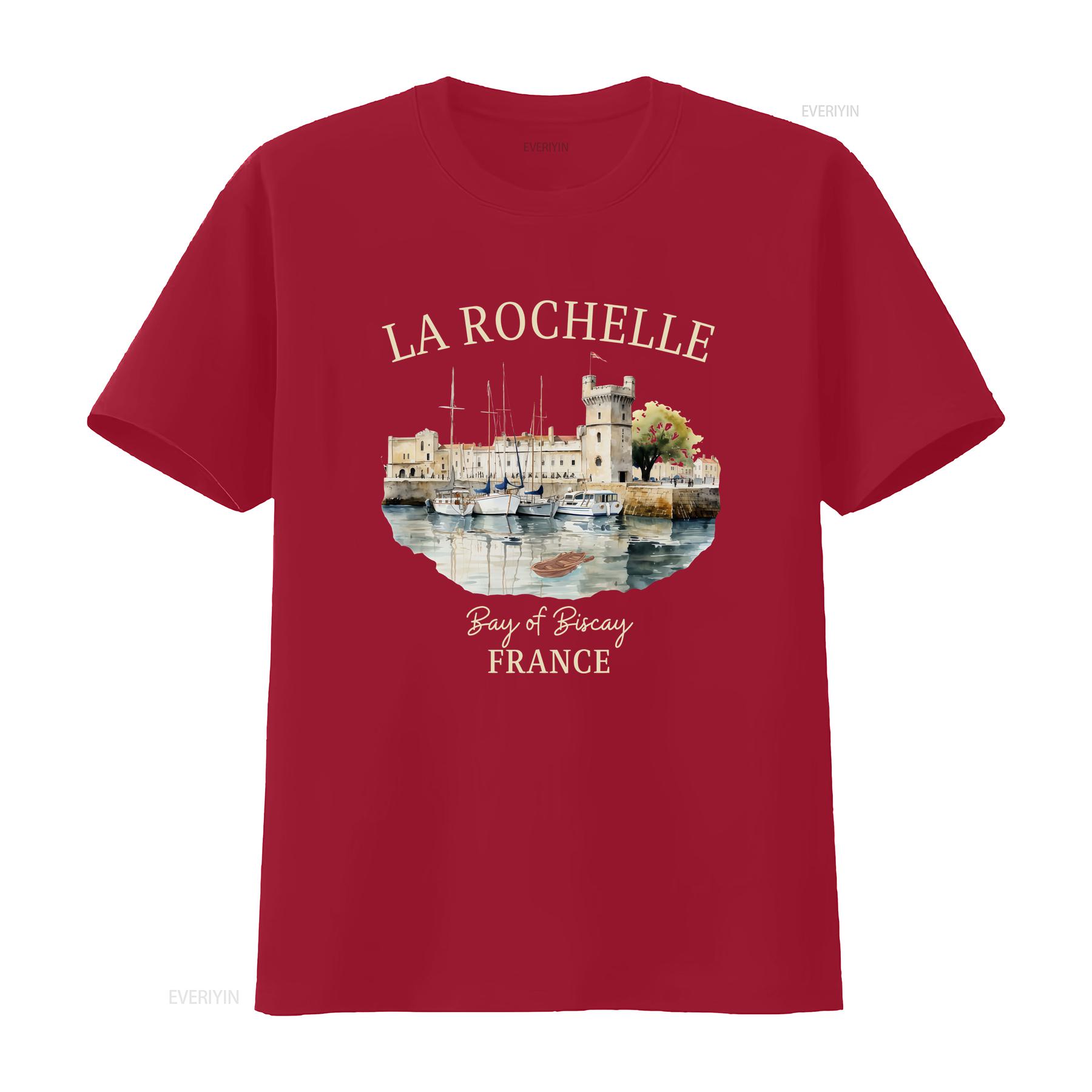 

La Rochelle T Shirt Soft France Vacation Clothes Souvenir vintage Washed Versatile Top For Everyday Wear Stretched Breathable S