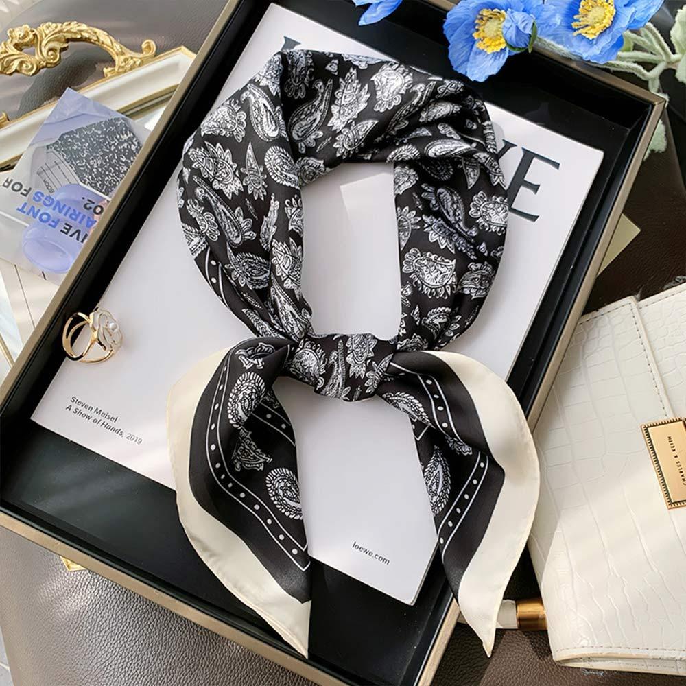 

Двусторонний шелковый шарф с цветочным узором, головной платок, модная бандана, подарок 4