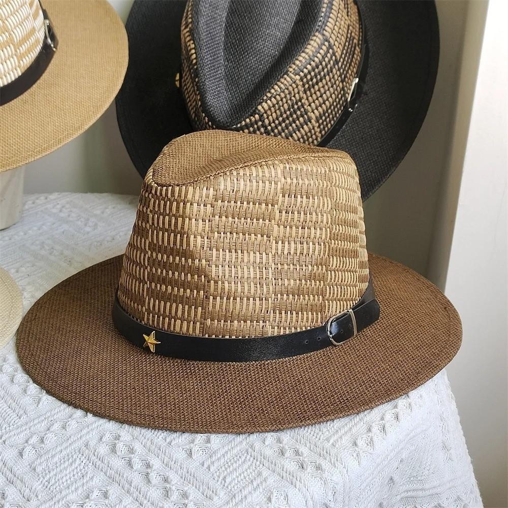 Simple Design Panama Hat Wide Brim Sun Hat Gentleman Wide Brim Hat  Summer Season