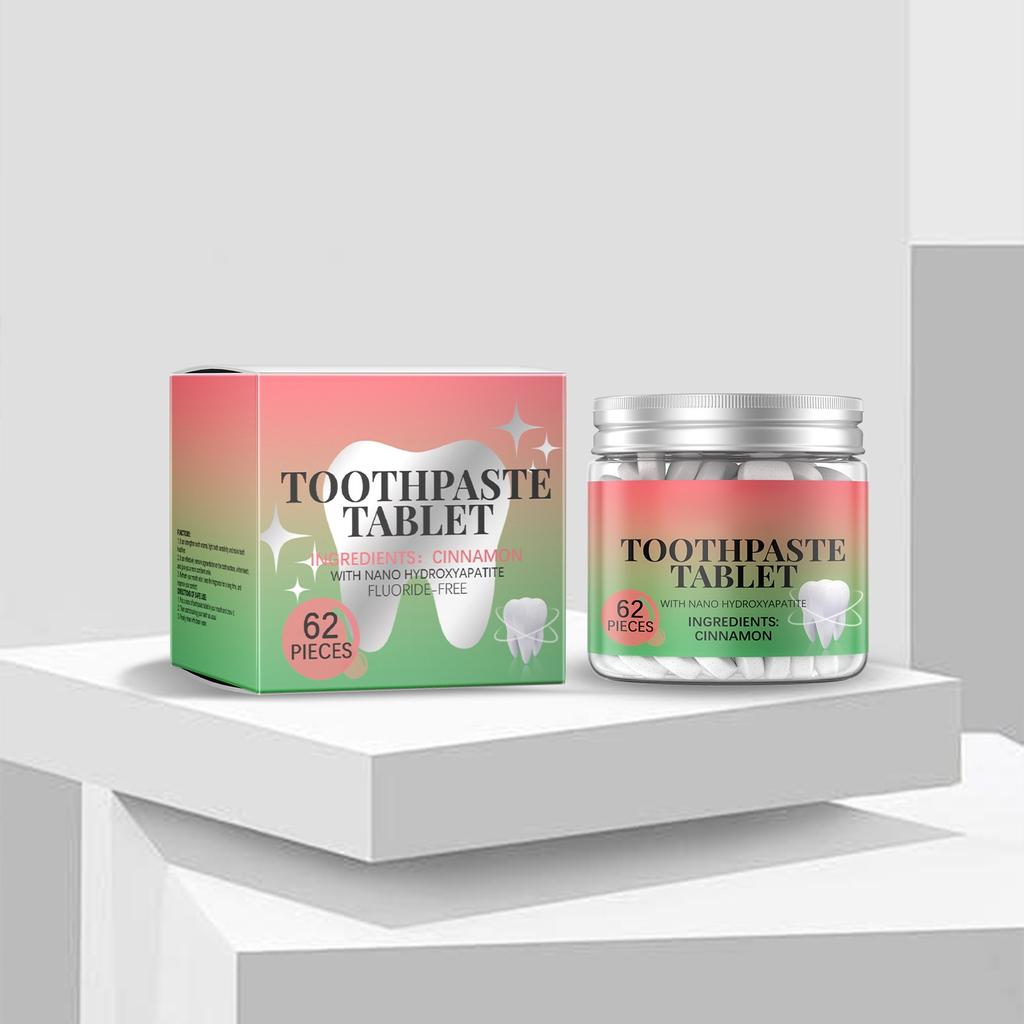 Toothpaste Tablets | Chewable Toothpaste Tablets For Fresh Breath | Fluoride Free | Nano Hydroxyapatite Toothpaste | 62 Tablets