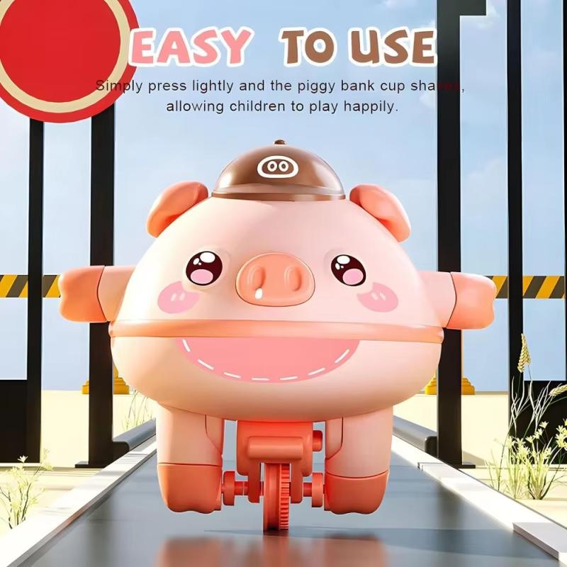Acrobatics Balance Cute Pig Novelty Tightrope Walking Tumbler Piglet Unicycle Fingertip Gyroscope Balance Toy For Kids