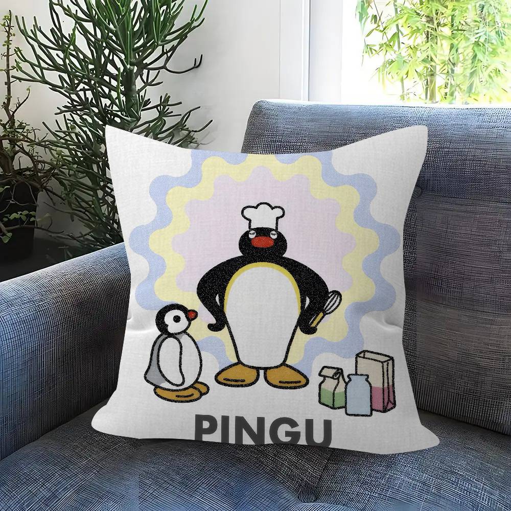 Pingu Cartoon Cute Cushion Cover 30X50 Polyester Sofa Cushions Decorative Throw Pillows Home Decoration Pillowcover