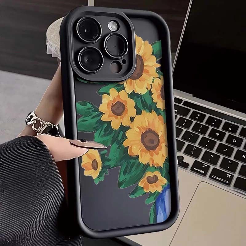 Ins Sunflower iPhone 11Promax Mobile Phone Case Ladder for Apple 11promax All-inclusive Eye 11