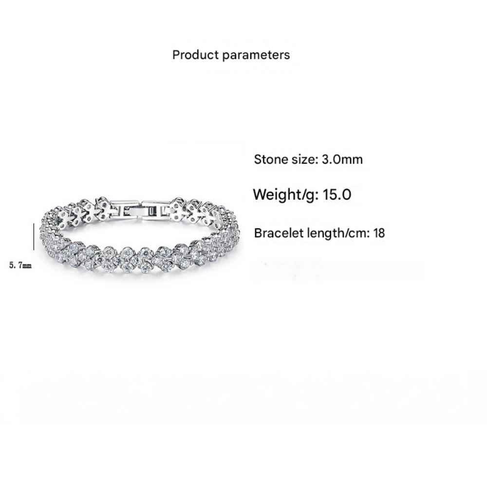 925 Sterling Silver Bracelet Inlaid with Aaaaa Love Zircon Ladies Fashion Birthday Party Wedding Valentine's Day Jewelry Gift