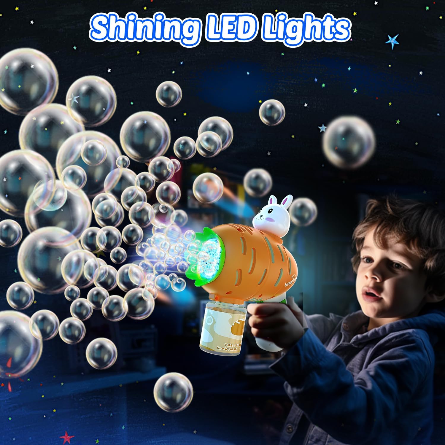 

Пистолет для пузырей для детей, машина для создания пузырей с подсветкой для малышей, автоматический генератор пузырей для Bubble Blaster, уличные игрушки, подарок на день рождения, рождественскую вечеринку