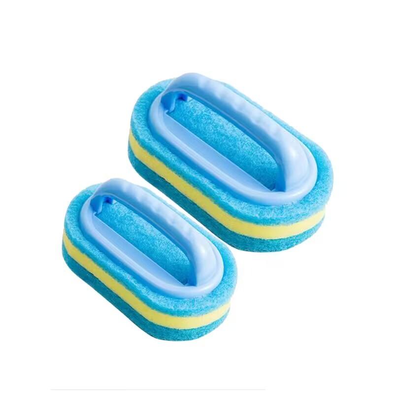 Kitchen Bathroom Toilet Cleaning Magic Sponge Glass Wall Cleaning Bath Brush Handle Sponge Ceramic Window Slot Clean Brush
