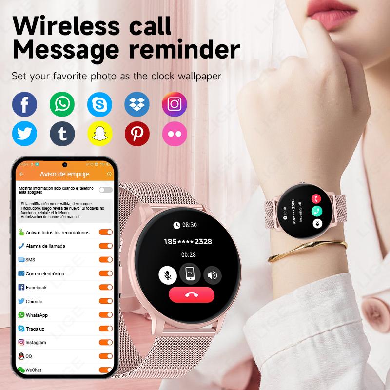 Bluetooth Call Smart Watch 1.39" Women Custom Dial Watches Men Sport Fitness Tracker Heart Rate Smartwatch For Android IOS