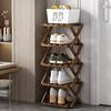 Mehrstöckiges schuhfreies Schuhregal, faltbar, schmal, Bambus-Schuhregal, platzsparend, Eck-Schuhorganizer für Eingangsbereich, Schrank, Wohnheim