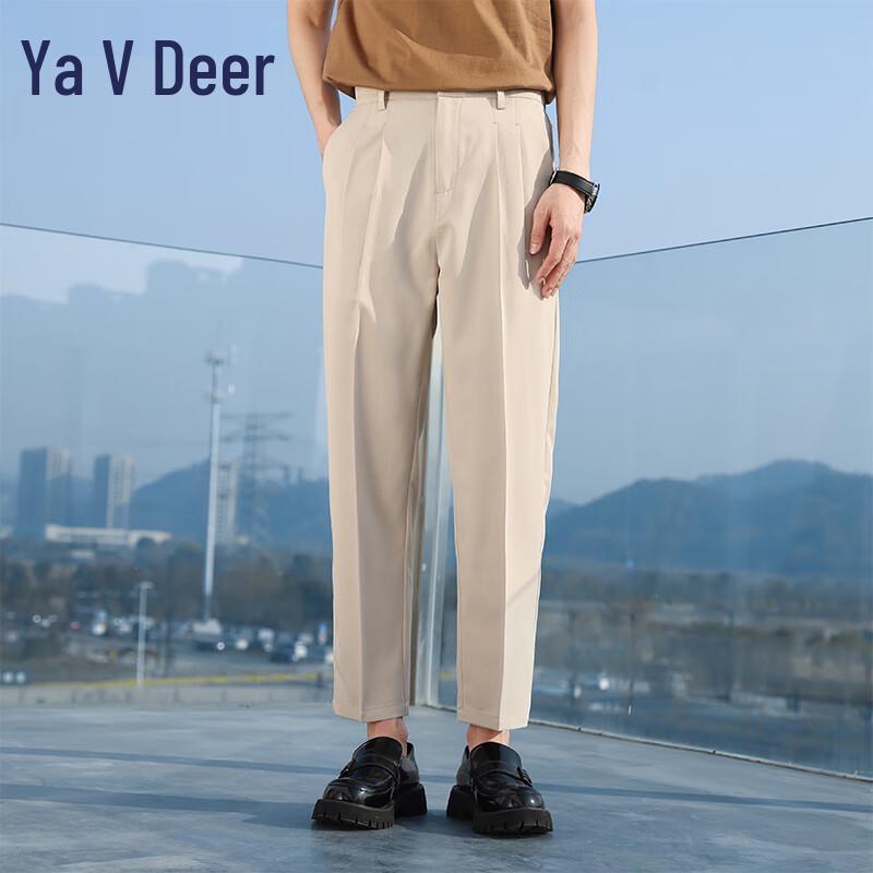 Yalu Men s 2025 Spring/Summer Loose Pleated Casual Trousers YKHDF580 3XL