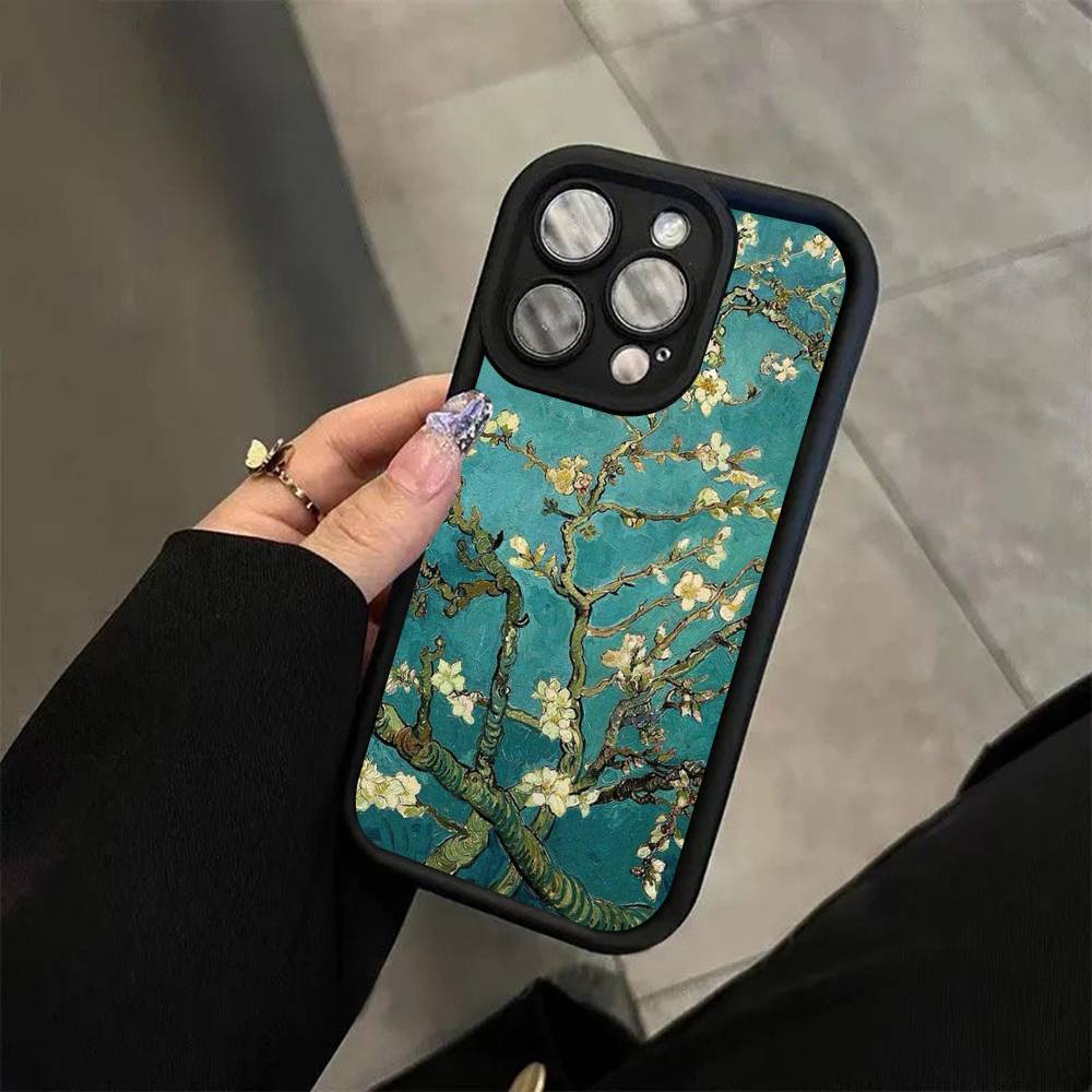 Retro Van Gogh Oil Paint For iPhone 17 16 15 14 13 12 11 Pro Max Plus Black Full Coverage Soft Funda Silicone Cover