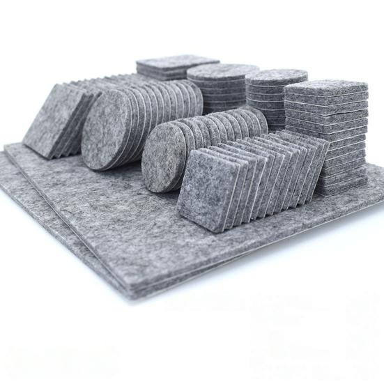 

98 шт. фетровые подушечки квадратной формы, прочные элегантные самоклеящиеся напольные войлочные подушечки для ножек стола серый