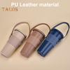 Cup Cover with Handle Hand-Carrying Faux Leather Durable Coffee Cup Holder Hanging Strap Daily Use