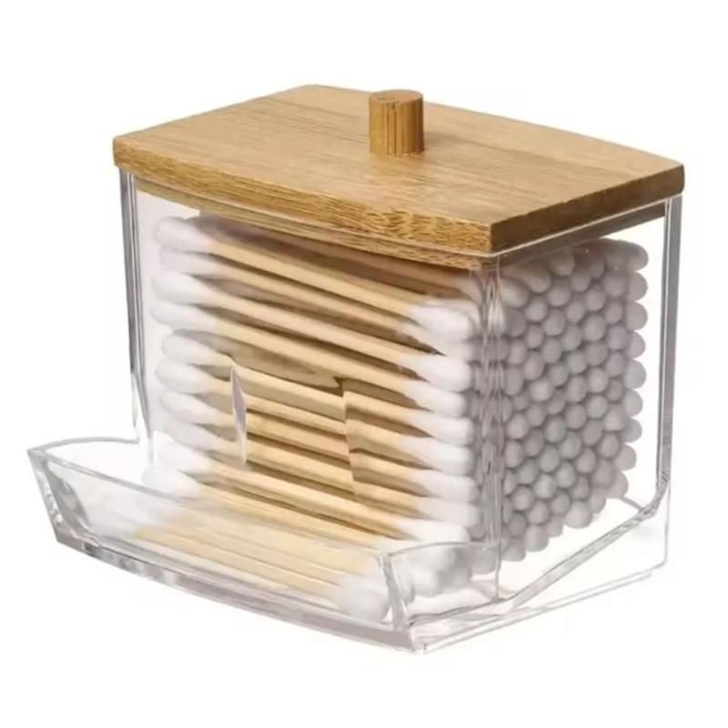 Modische Stabile Kunststoff Wattestäbchen- und Pad-Organizer Aufbewahrungsbox Tragbar für Make-up-Anwendung Haushaltsgebrauch