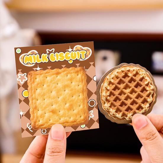 4Pcs Biscuit-Shaped Memo Pads Set Creative Food Design Self-Adhesive Sticky Notepads for Students Office Party Learning Marking And Message Small Gift