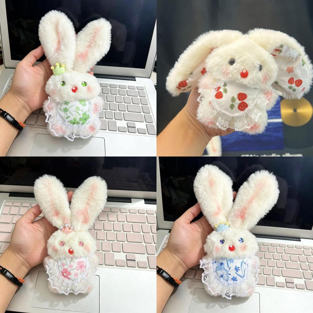 Plush Bunny Keychain With Squeaker And Pearl Chain For Kids And Adults