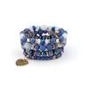 4Pcs Boho Crystal Beads Chain Bracelet Set For Women Vintage Heart Charm Elastic Bangle Men Fashion Party Jewelry