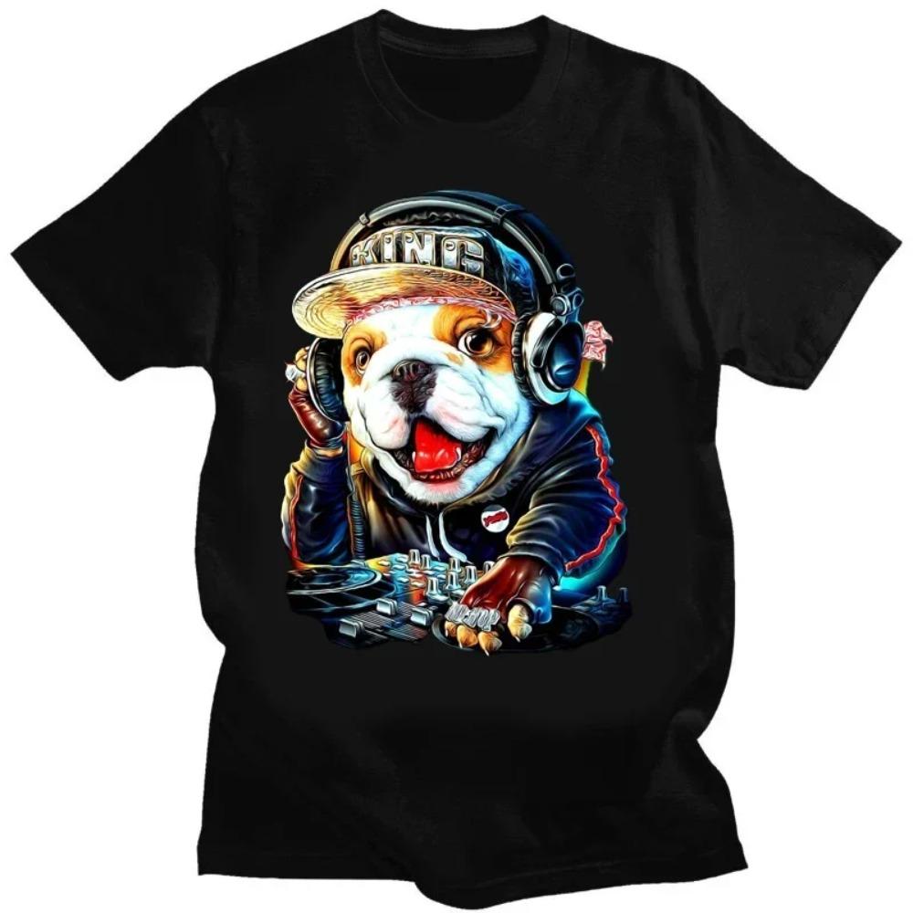Cool Motorcycle Dog T Shirt Fun Animal Dog Custom Graphic T-shirt T Shirt for Men Women Casual Clothing Tees Tops Ropa Hombre