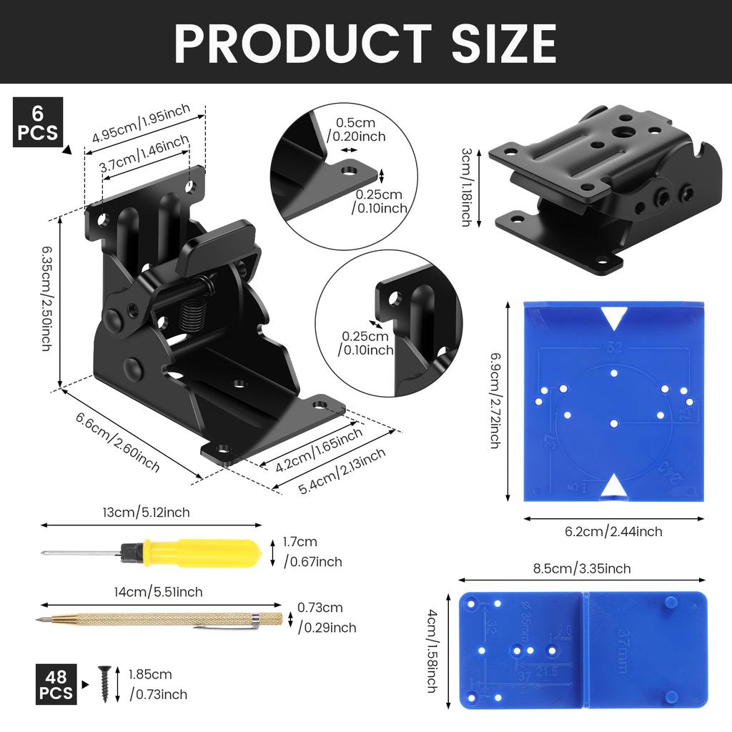 6 st Bordsben i kolstål Fällbart fäste Mångsidiga Starka Lastbärande Bordsfötter Fällbart Gångjärn för Möbelben Skåp