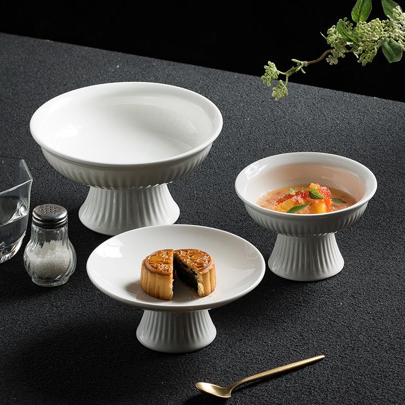 Japanese Style Tall Fruit and Tea Snack Plate - Hotel Exclusive High-End Dessert Stand and Cold Dish Decoration for Office