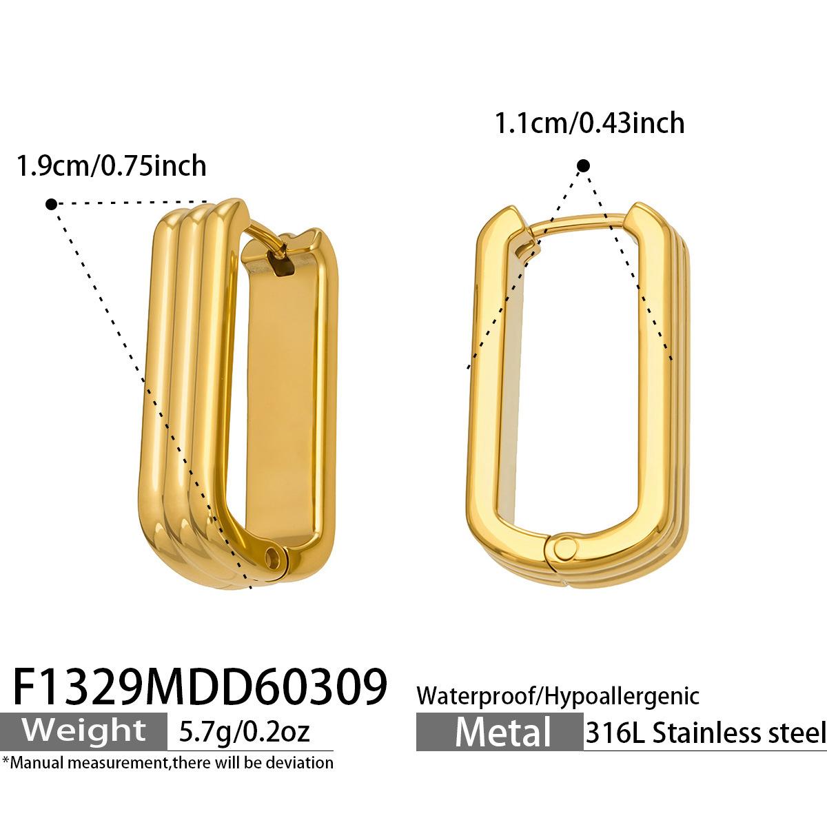 Minimalist U-Shaped Earrings 18K Gold Plated Stainless Steel Anti-Tarnish Women Earrings Gold Earrings