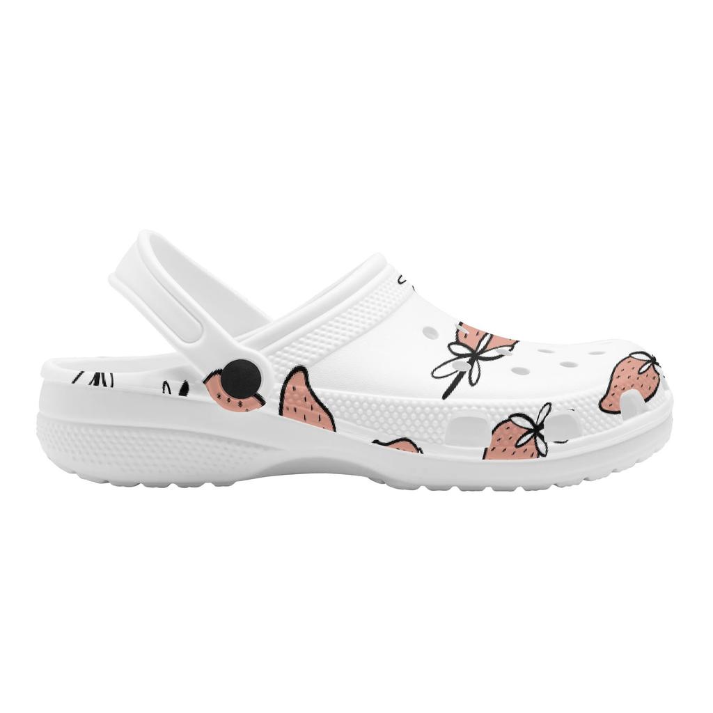 Fun Printed EVA Travel Clogs Unisex Easy Clean Breathable Travel Use Slip On Beach Garden Daily Walking Casual Slippers Beach Wear