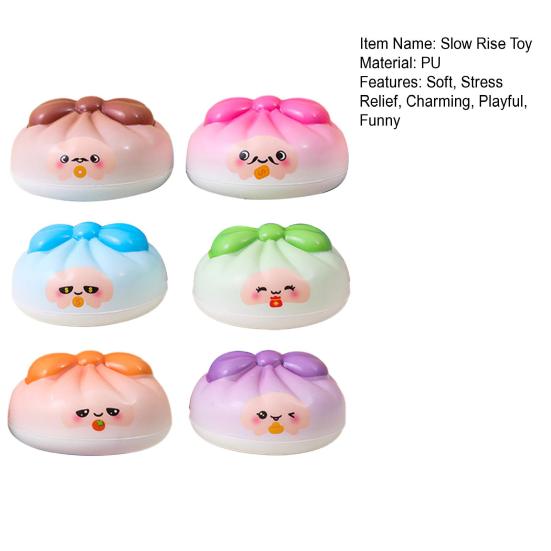 Dumpling Slow Rise Squeeze Toy Soft Bun Shaped Sensory Toy Stress Relief Fidget Toy for Adult Anxiety Relief