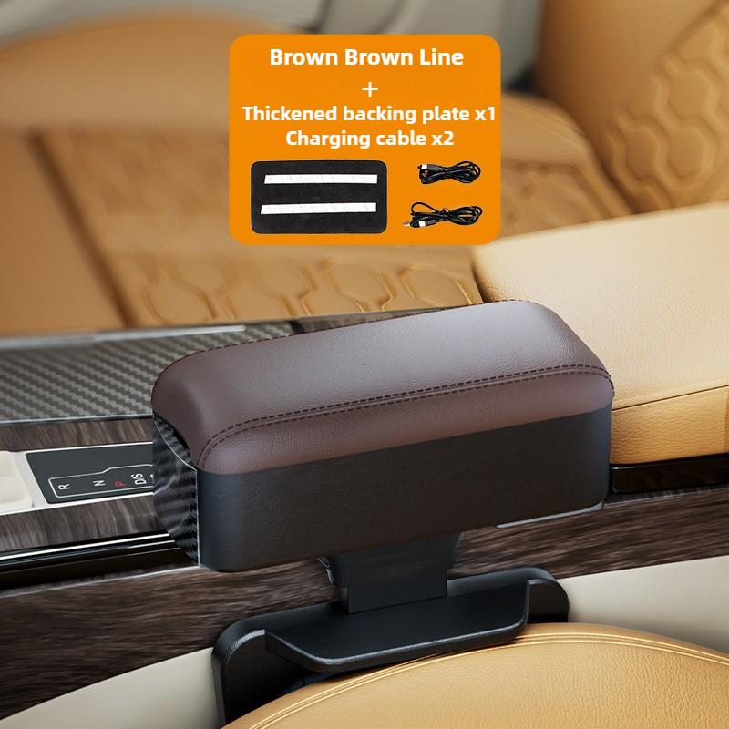 Rechargeable Version Car Armrest Storage Box Adjustable Elbow Support Pad Center Console Organizer Cup Holder