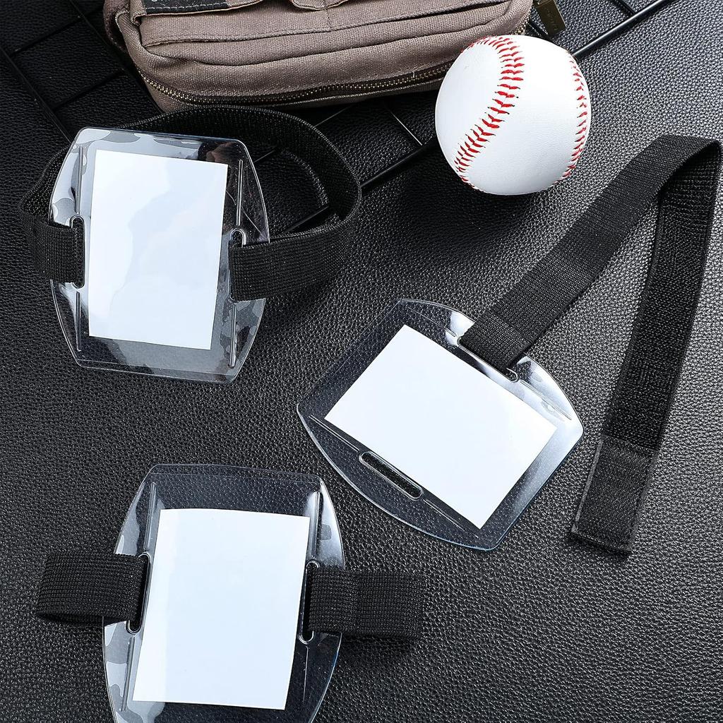 Meanplan 50 Pcs Arm Badge Holder Armband ID Badge Holder Bulk Visibility PVC with Adjustable Belt Elastic Armband Clear Name Tag for Work Pass,