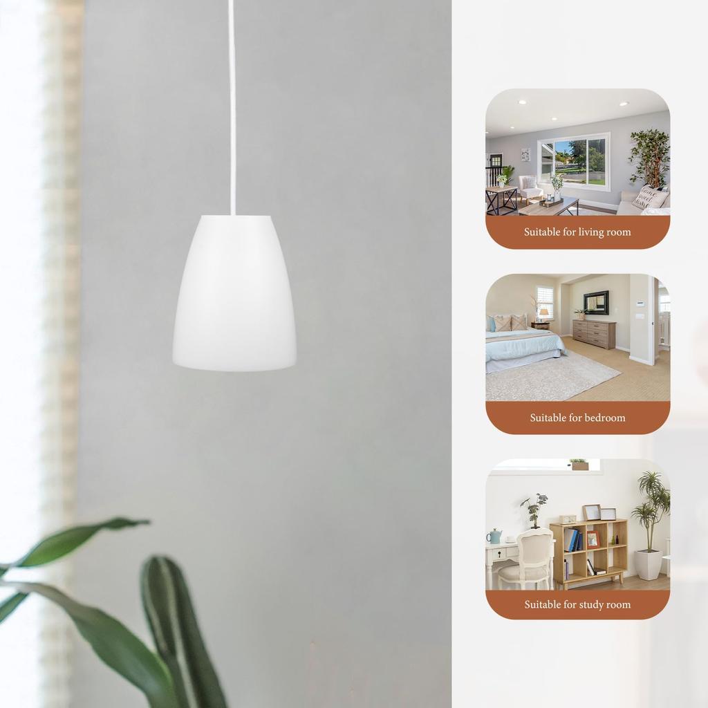 POPETPOP Lampshade, Bulb Cover, Plastic, Table Lamp, Light Bulb Cover, Replacement, Desk Lamp Cover, Lighting Decoration, 40mm, Pack of 4, White