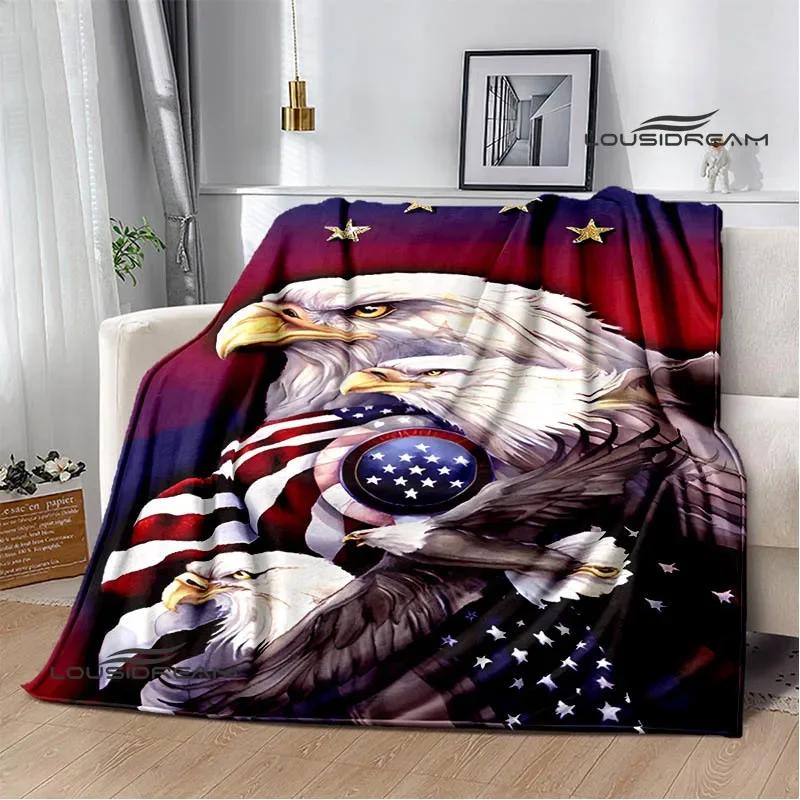 3D Eagle Printed Blanket Picnic Blankets Flange Warm Blanket Soft and Comfortable Blanket Bed Linings Birthday Gift