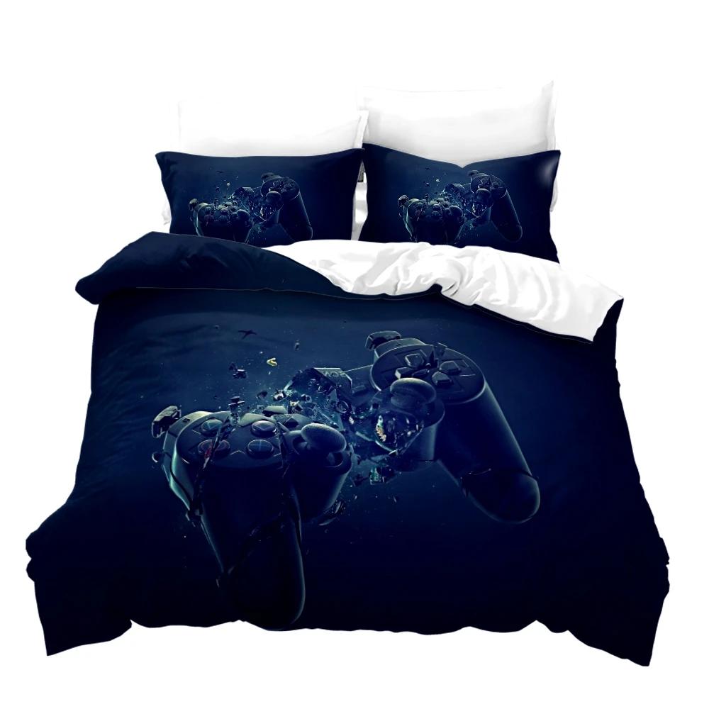 Black Game Gamepad Pattern 3d Bedding Set Classic Digital Print Duvet Cover Pillowcase Europe/Australia/USA Twin Queen King Size