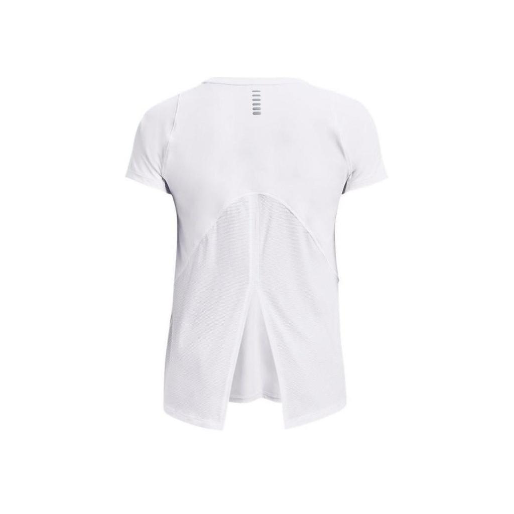 Under Armour Solid Color Running Sports Crew Neck Short Sleeve T-Shirt Women Tops White 1361926-100