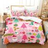 3PCS Single-sided Merry Christmas Printed Comforter Bedding Sets Comfortable Bedspreads Comforter Duvet Bedding Birthday Gift