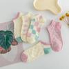 5pairs Women Spring and Summer Thin Cotton Socks, Fragmented Flower Invisible Girl Boat Socks, Short Socks