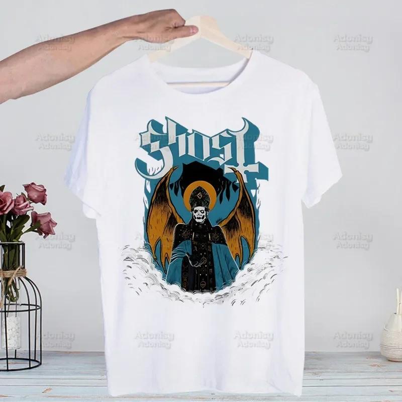 Ghost Band Heavy Metal Music Band Prevalent T Shirts print O-Neck Short Sleeve Regular Mens Heigh Quality Men Hip-Hop t Shirt