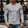 Men's Autumn and Winter Round Neck Long-sleeved T-shirt Slim Breathable Pullover Casual Long-sleeved Bottoming Shirt Tops