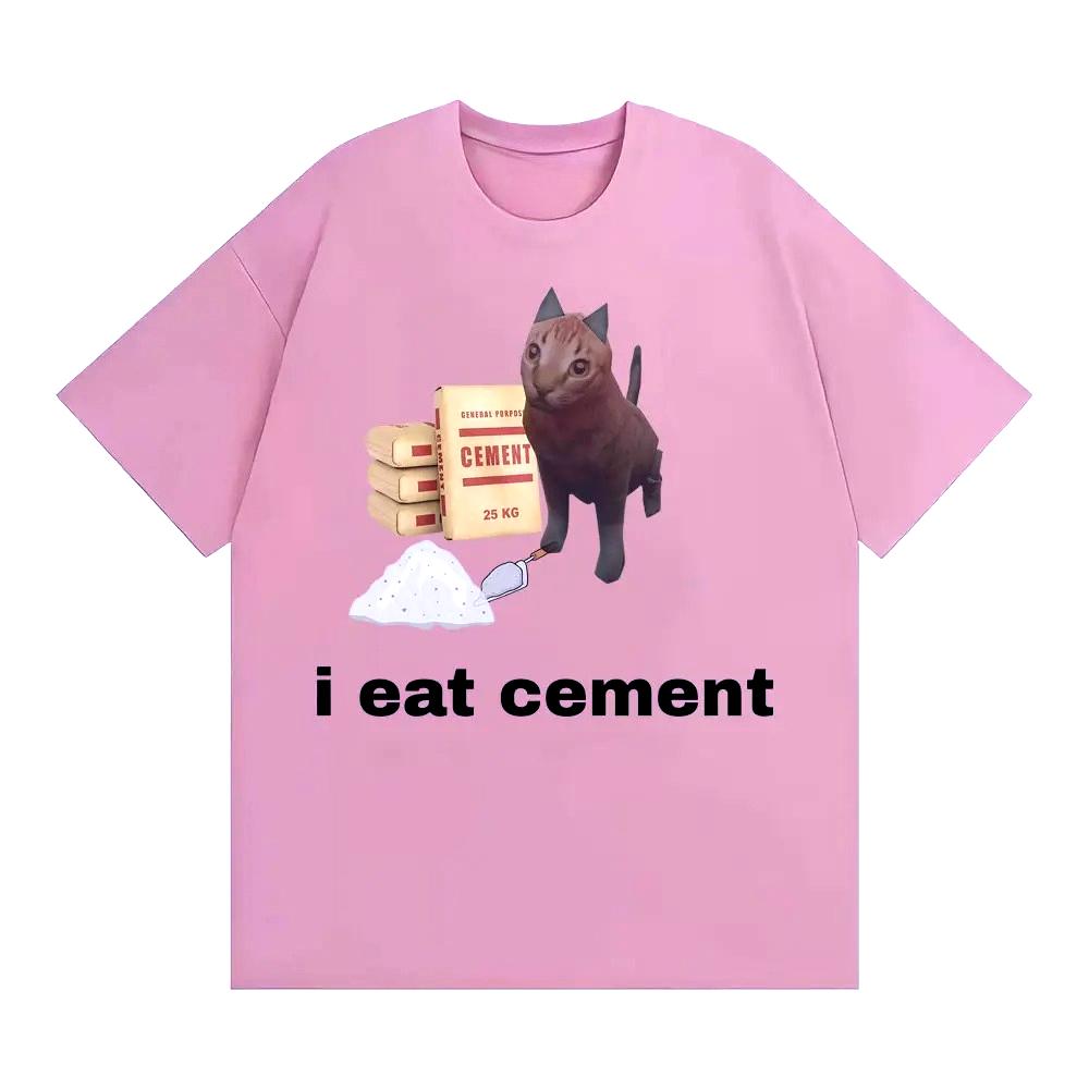 

I Eat CeUnisext Funny Cat Meme Graphic T Shirt Gift for Unisex Women Fashion Cute Humor T-shirts Vintage Casual Y2k Aesthetics Tops 4XL